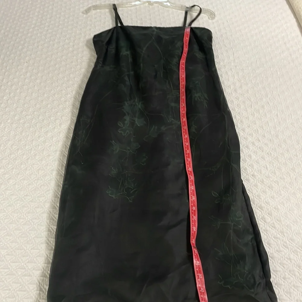 Ann Taylor loft silk organza LBD black green silk organza dress holiday 2 EUC